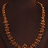 Gold Haram Long Necklace with Lakshmi Pendant